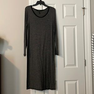 Black & White Striped Forever21 Midi Long Sleeved Dress Size XL